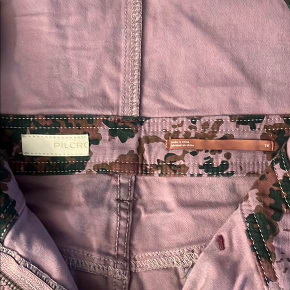 Pilcro by Anthropologie - Mauve, dark green and rust Camouflage Overalls. - Picture 2 of 4